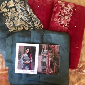 Pakistani un-stitch 3 pieces salwar set
